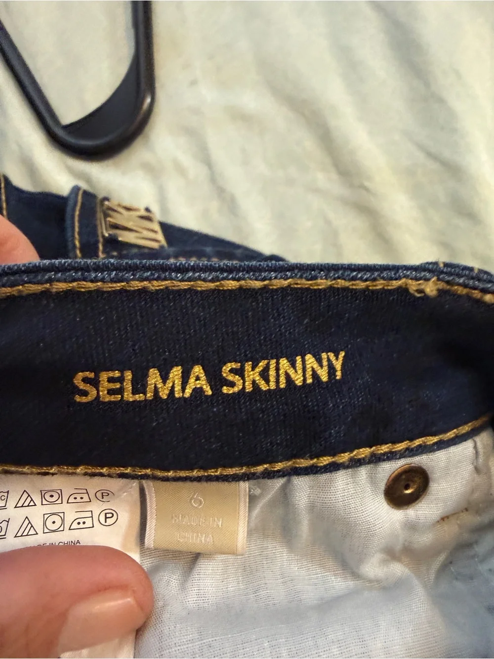 Michael Kors Women's Dark Indigo Skinny Jeans with Gold Hardware